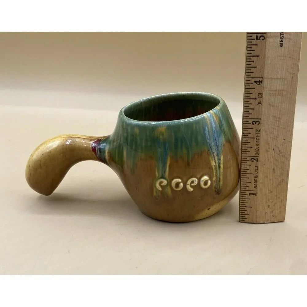 Vintage Popo Galsini Pasadena Gourdware Rare Tiki Mug Gourd Shaped 1950's